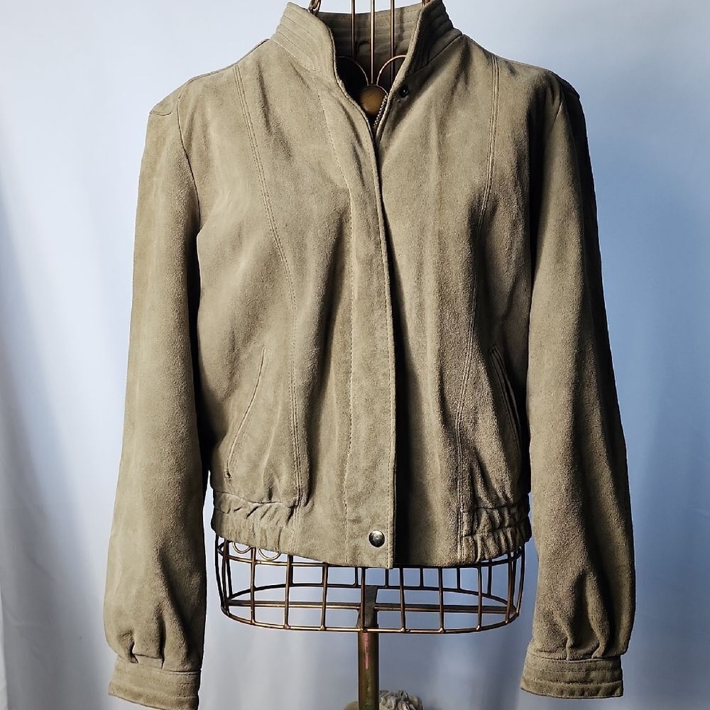 Vintage Suede Bomber Jacket Made In Korea